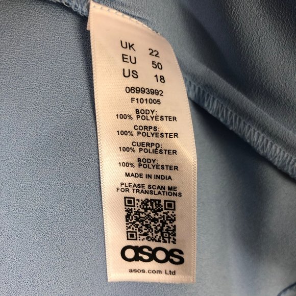 Asos Blue Floral Embroidered Wrap Peplum Top Size 18 NWT - Picture 7 of 10